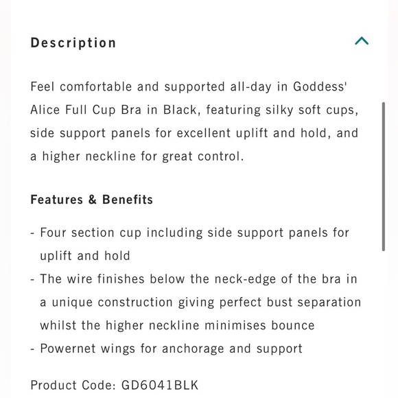 Goddess Alice Full Cup Bra 38M - Picture 4 of 12